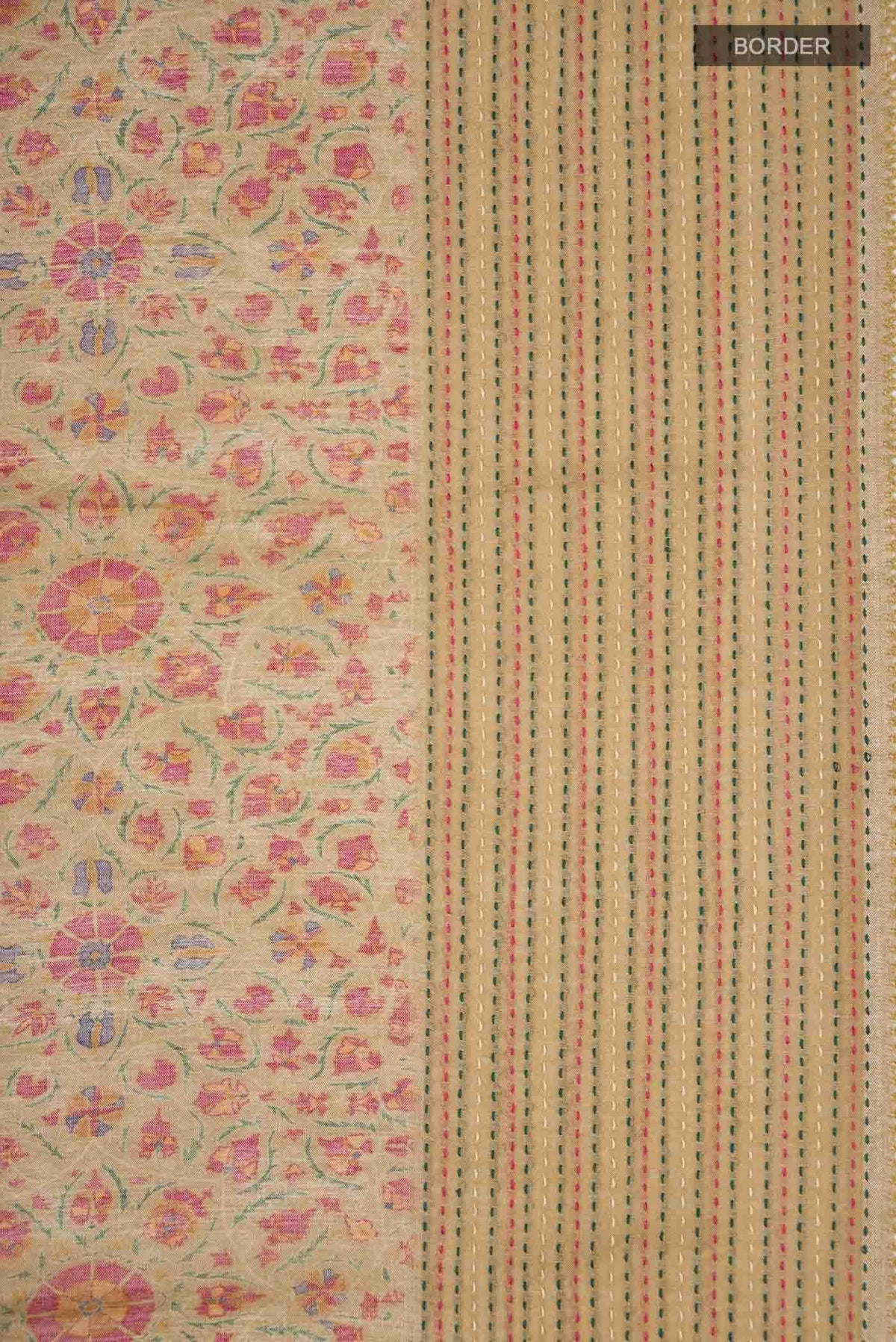 Beige Bhagalpuri Tussar Silk Saree