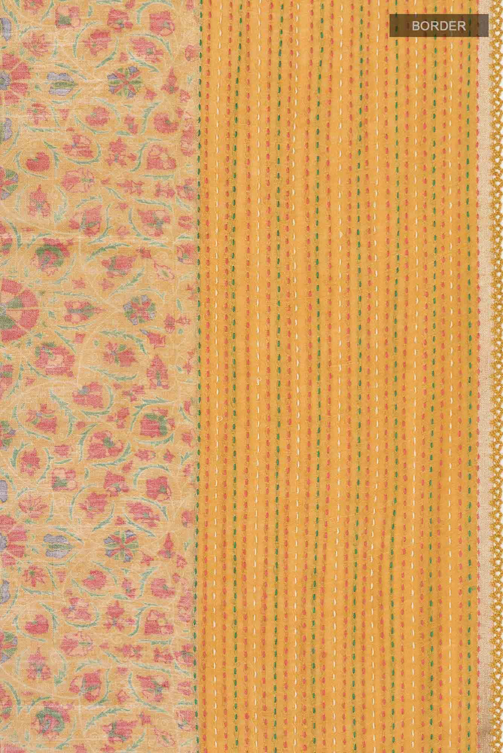 Mustard Bhagalpuri Tussar Silk Saree