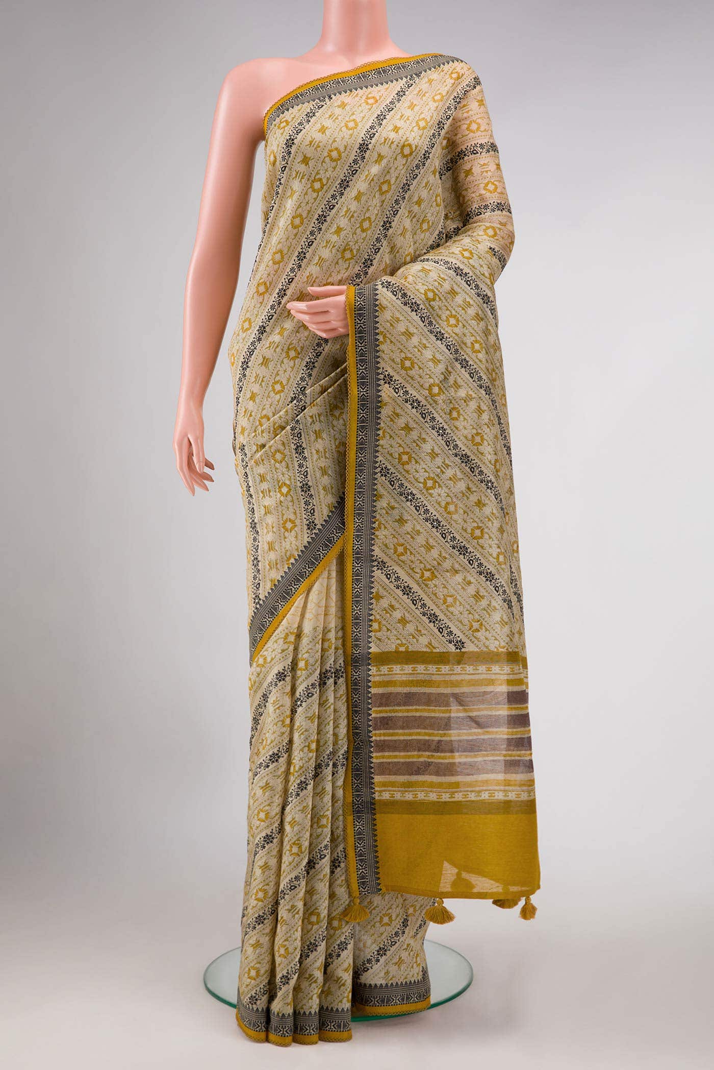 Sandal Chanderi Silk Saree