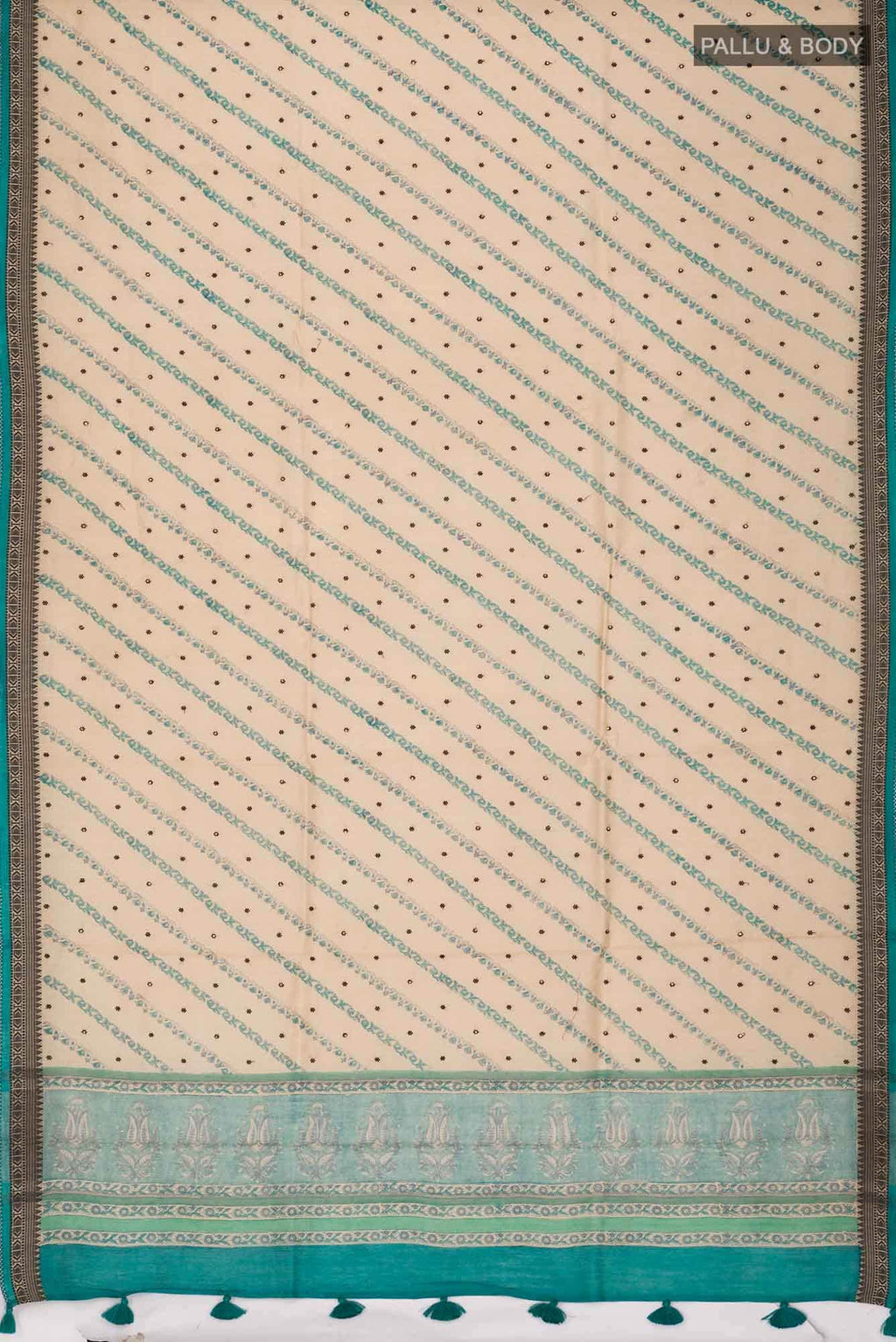 Beige Bhagalpuri Tussar Silk Saree
