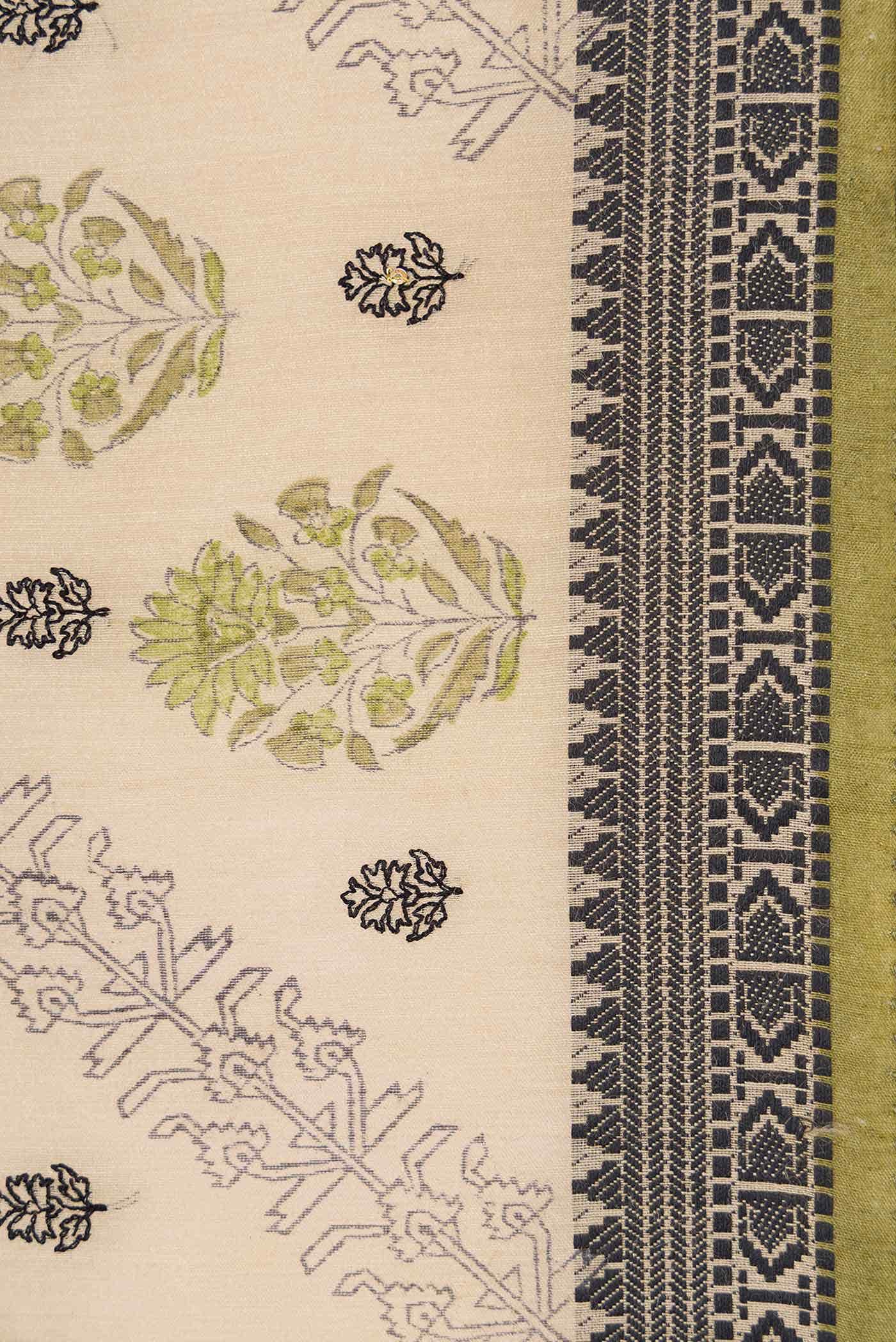 Beige Tussar Silk Saree