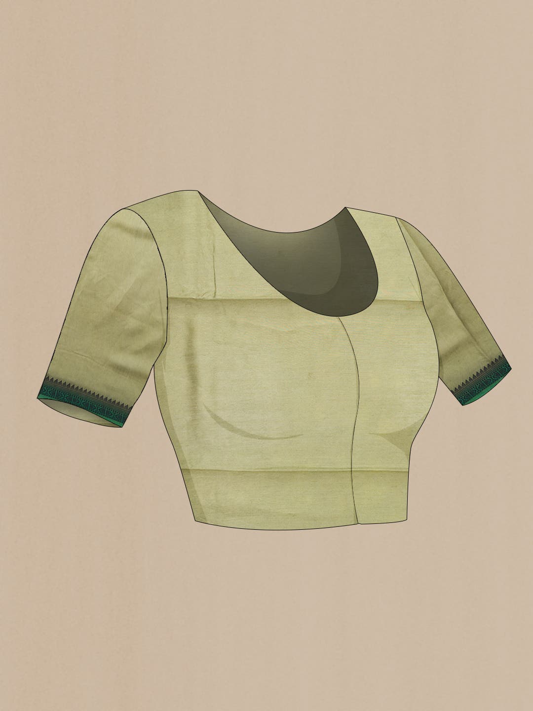 Sage Green Tussar Silk Saree
