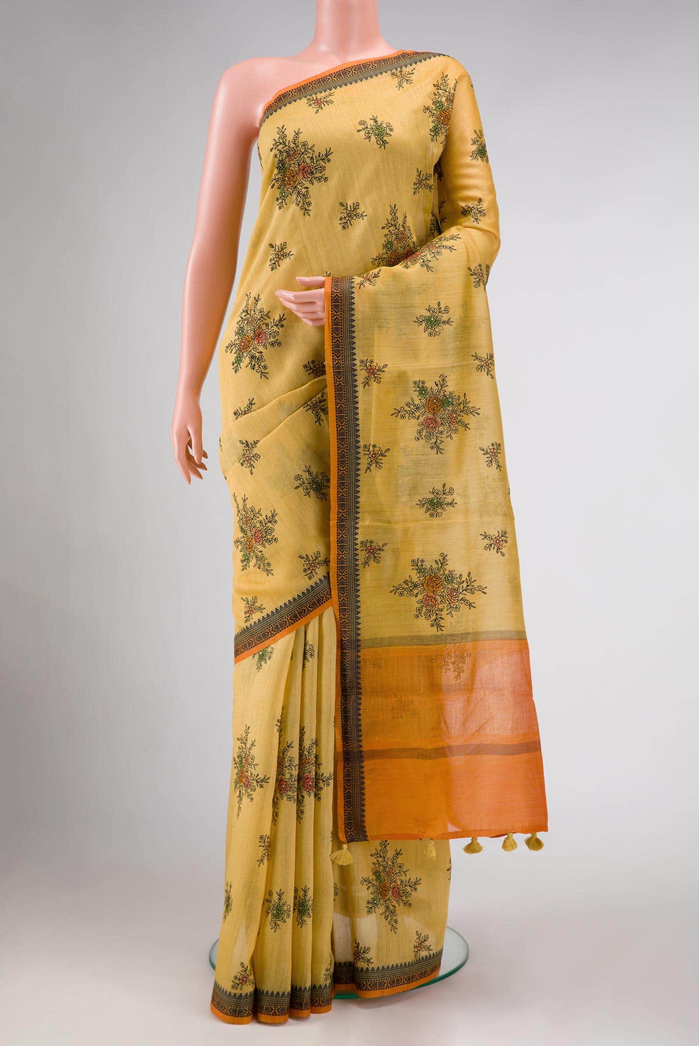 Sandal Tussar Silk Saree