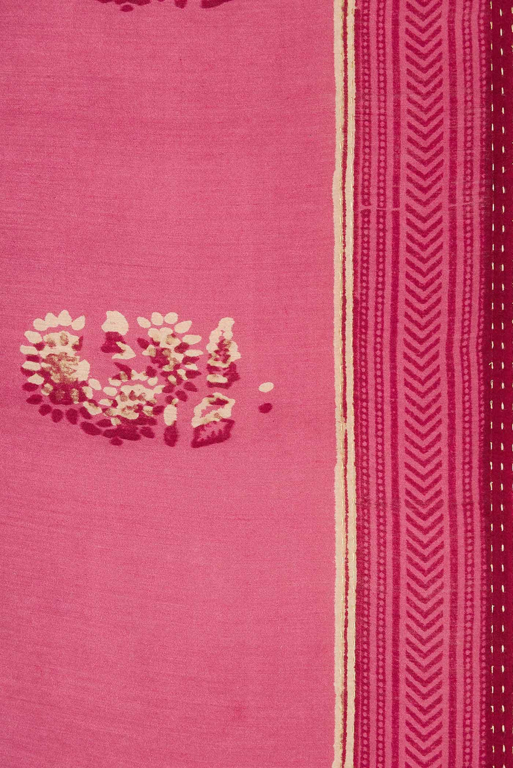 Pink Tussar Silk Saree