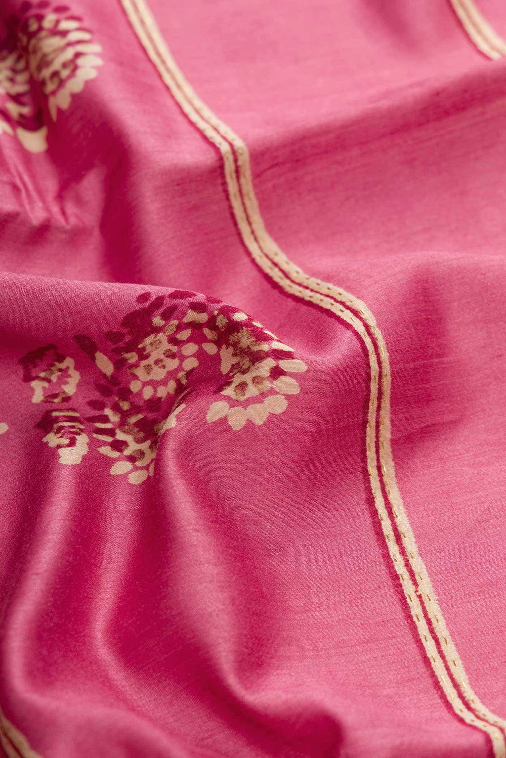 Pink Tussar Silk Saree