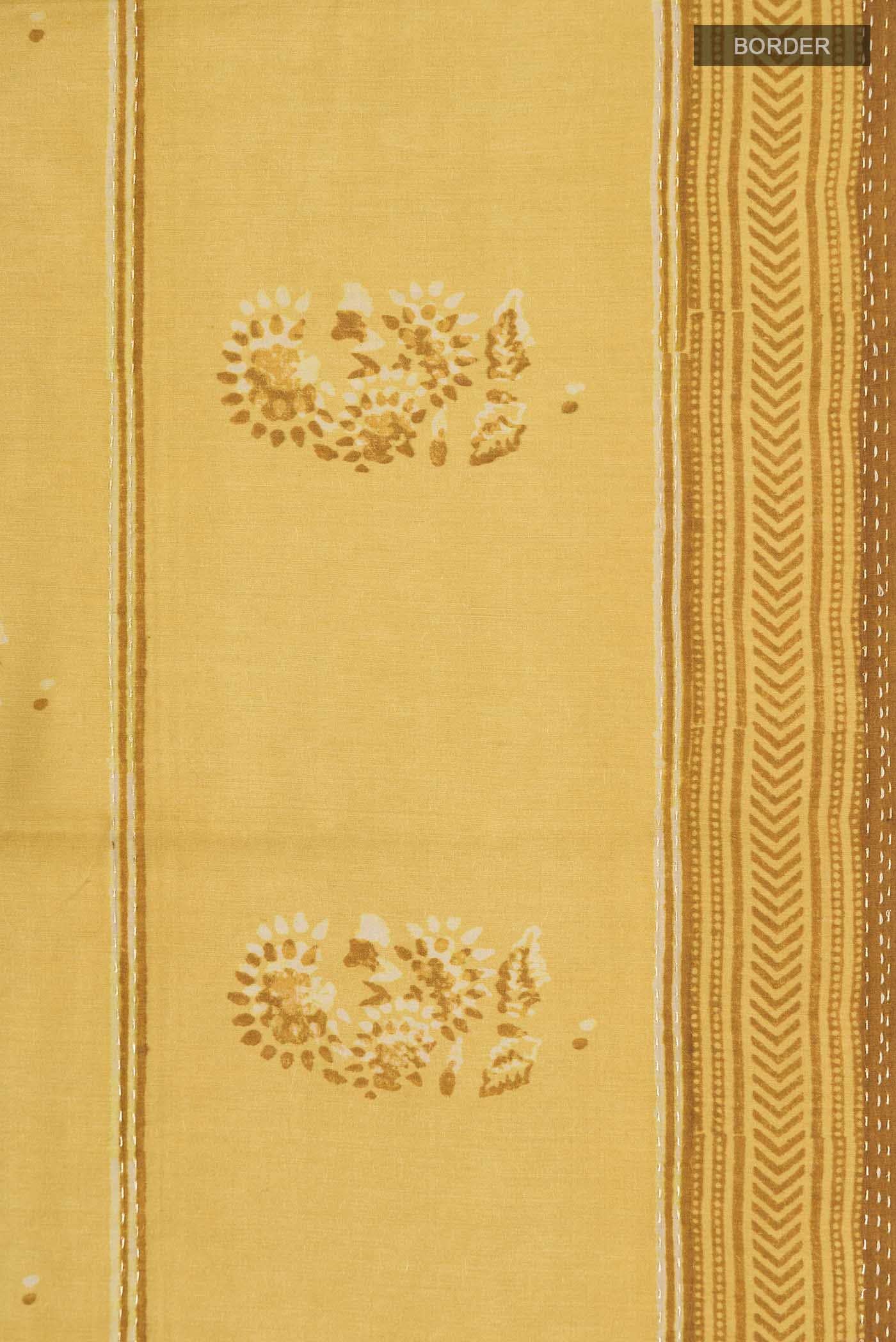 Yellow Tussar Silk Saree