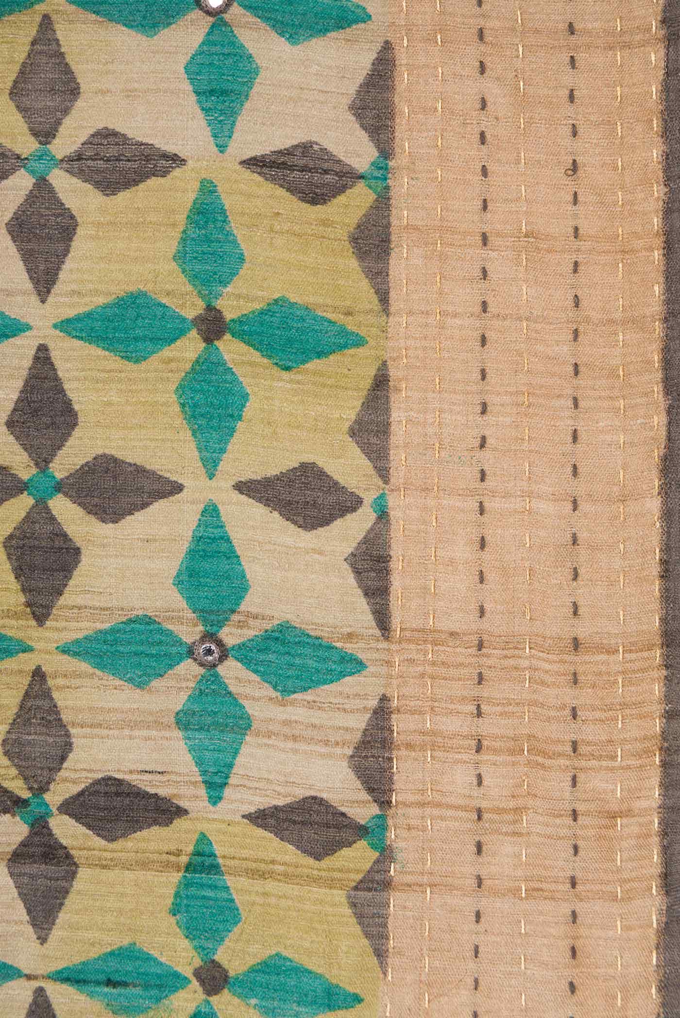 Beige Tussar Silk Saree