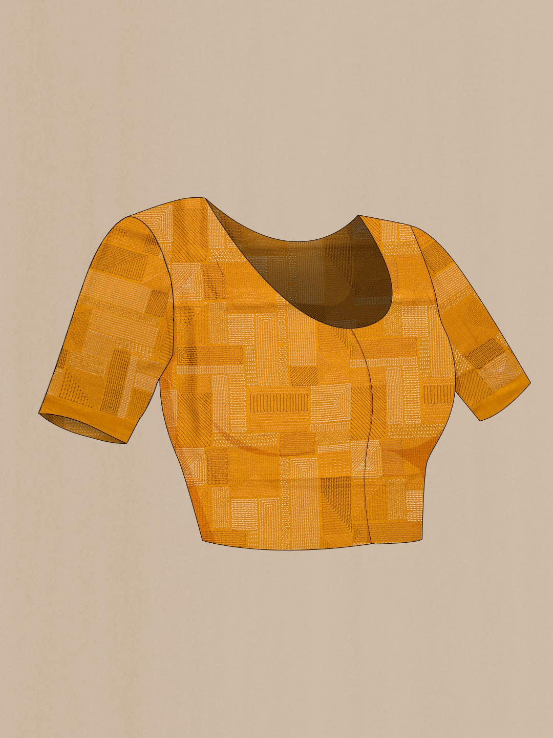 Mustard Tussar Silk Saree