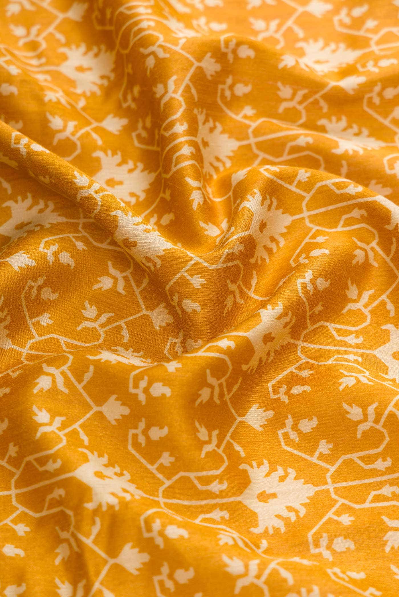 Mustard Tussar Silk Saree