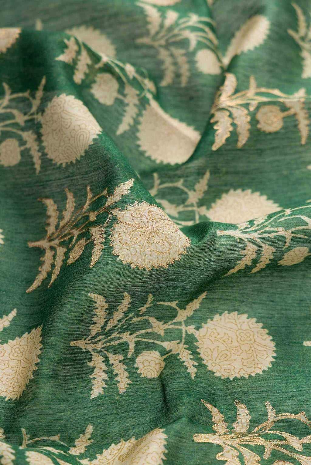 Green Dual Tone Tussar Silk Saree