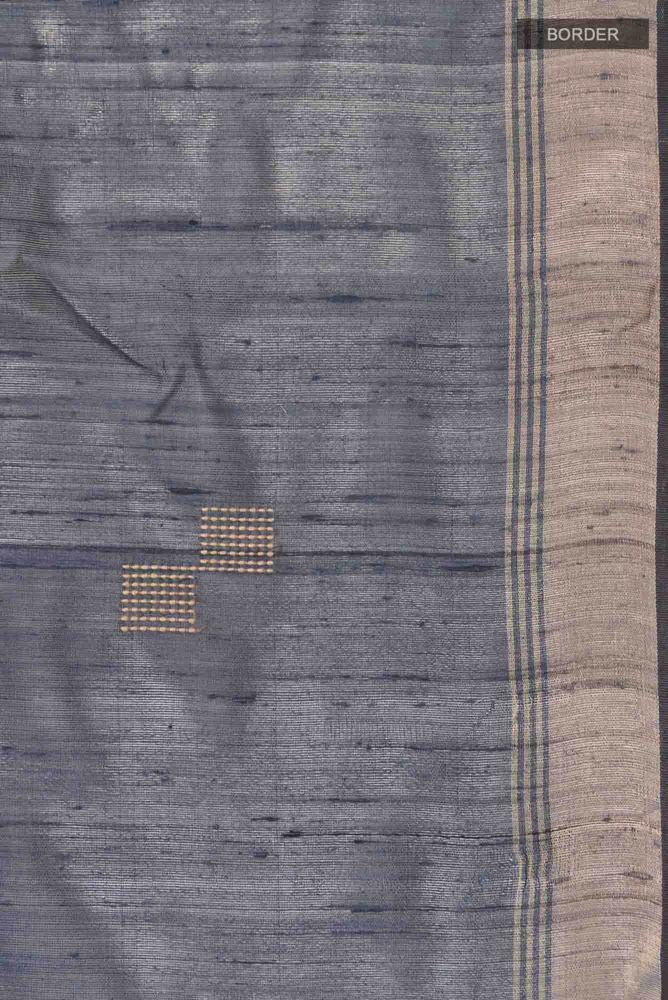 Grey Raw Silk Saree