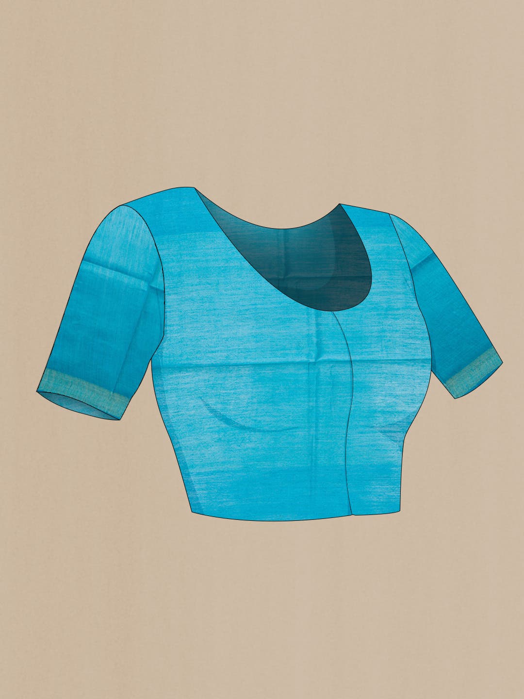 Sky Blue Tussar Silk Saree