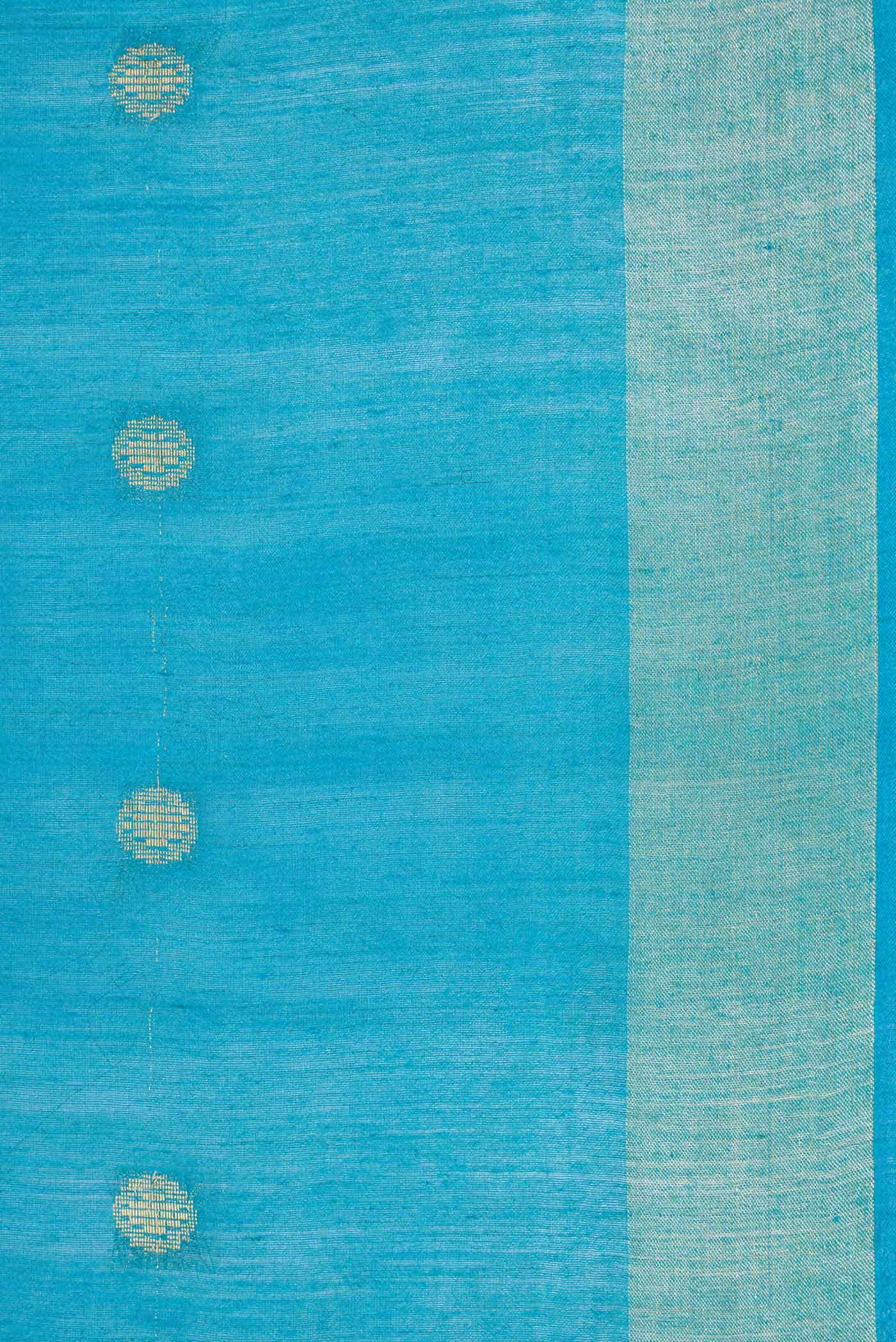 Sky Blue Tussar Silk Saree