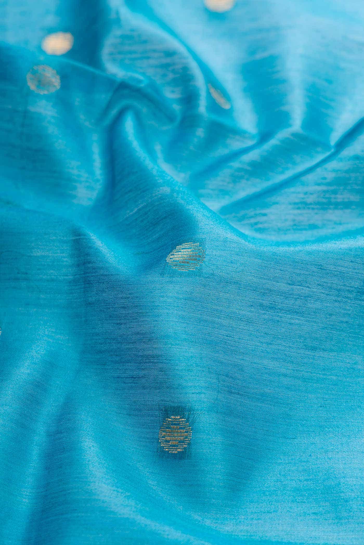 Sky Blue Tussar Silk Saree