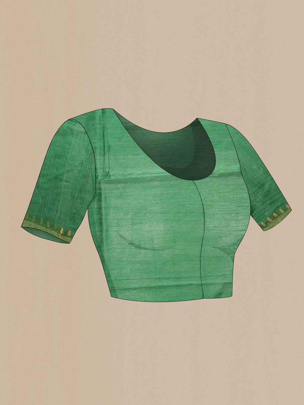 Green Tussar Silk Saree