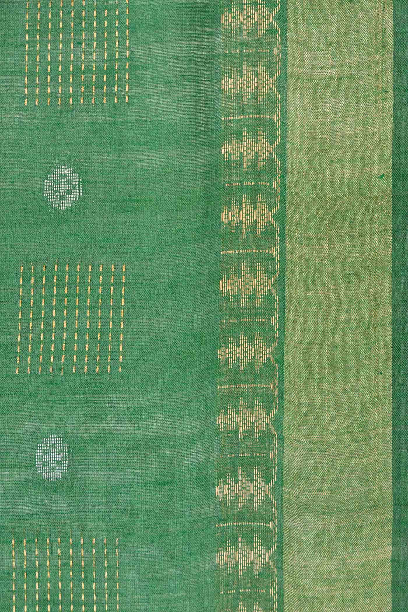 Green Tussar Silk Saree