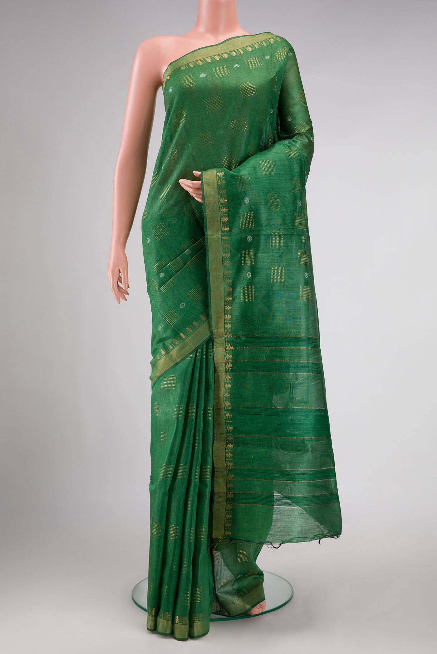 Green Tussar Silk Saree