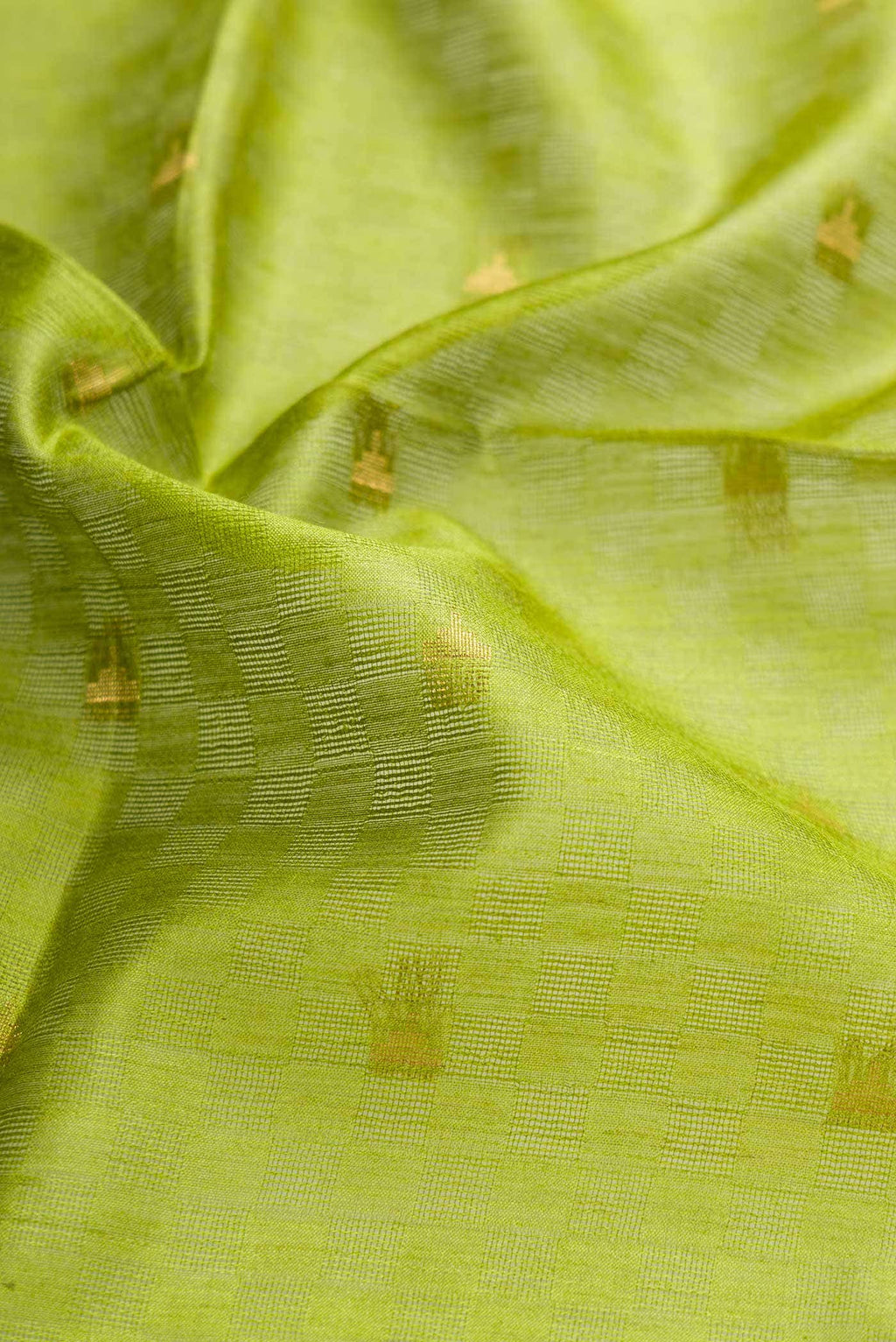 Parrot Green Tussar Silk Saree