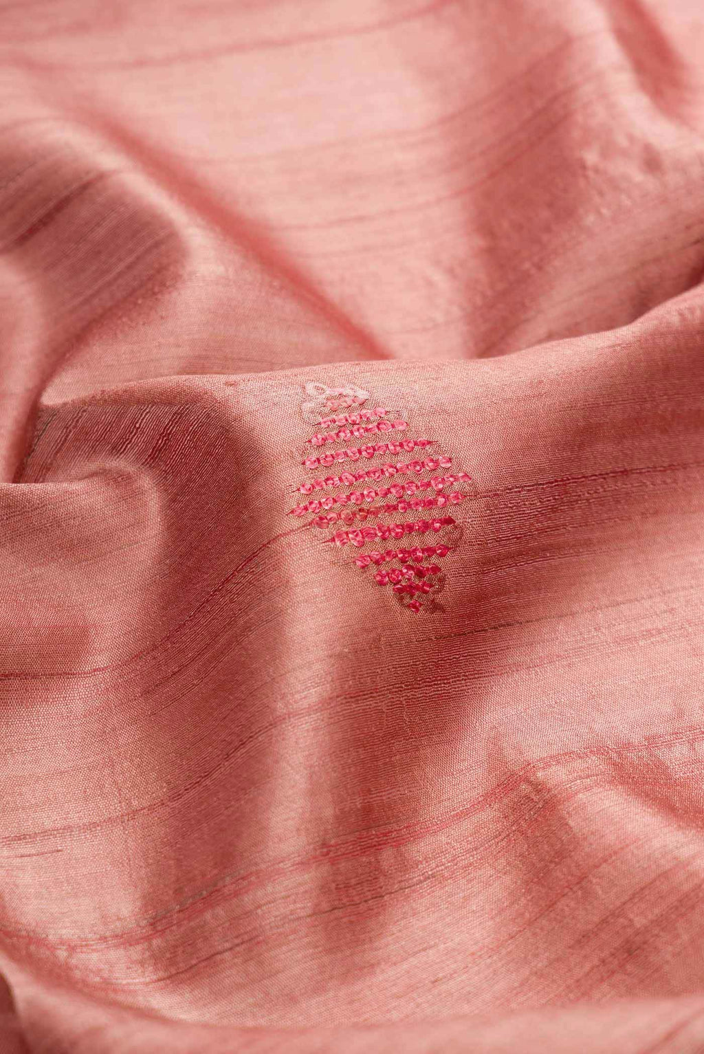 Rose Gold Tussar Silk Saree