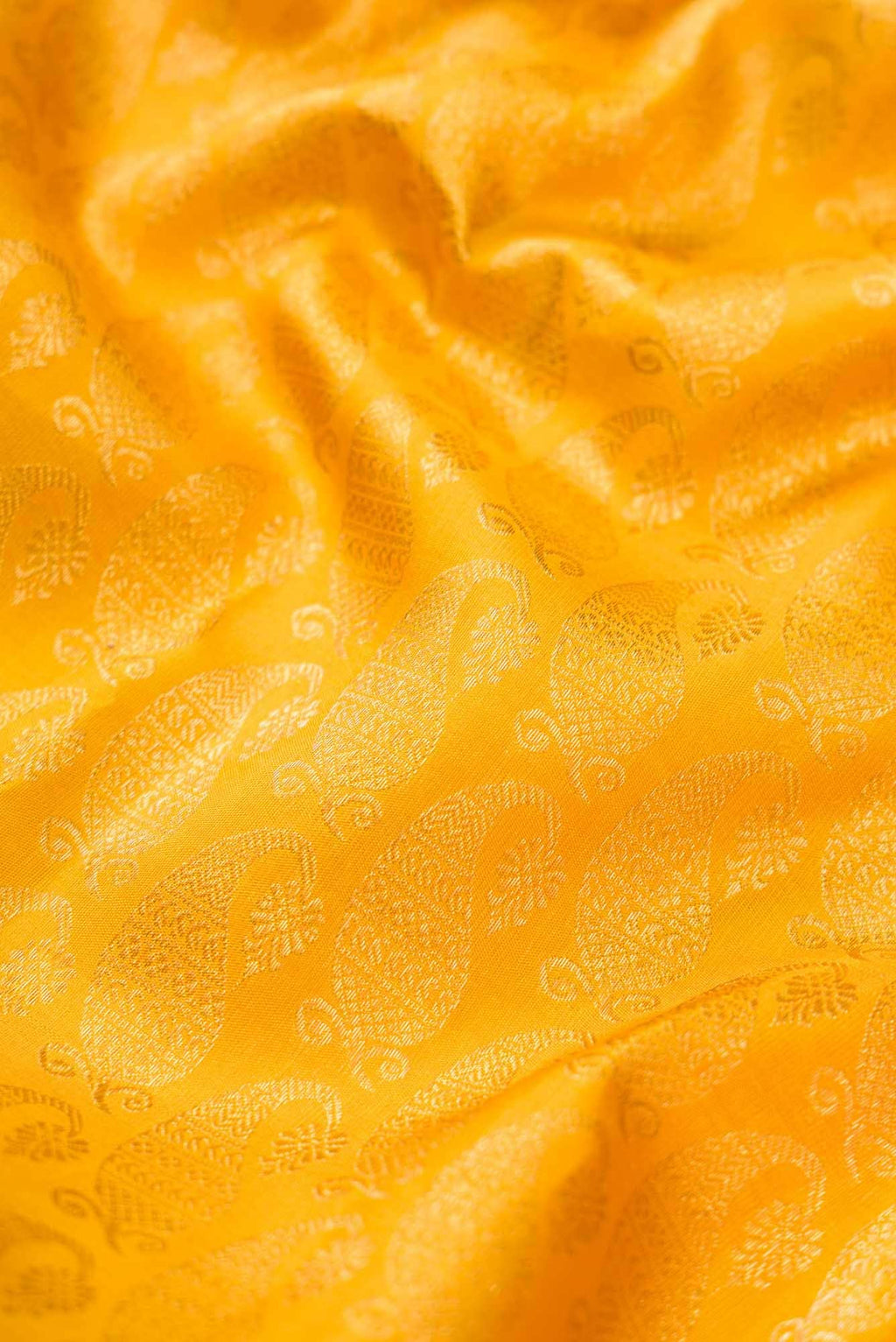 Pure Silk Pure Zari Mustard Dual Tone Kanchipuram Saree