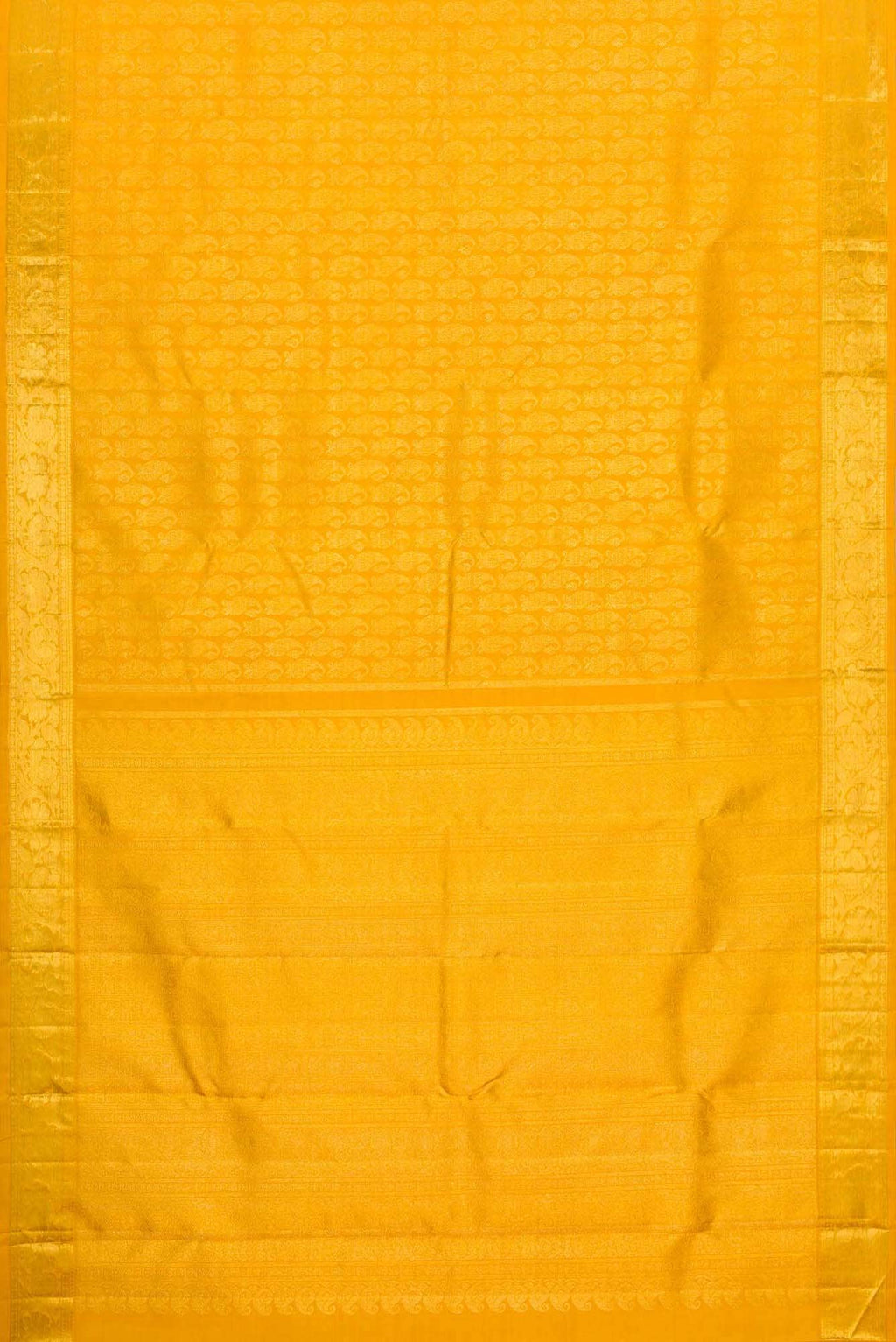 Pure Silk Pure Zari Mustard Dual Tone Kanchipuram Saree