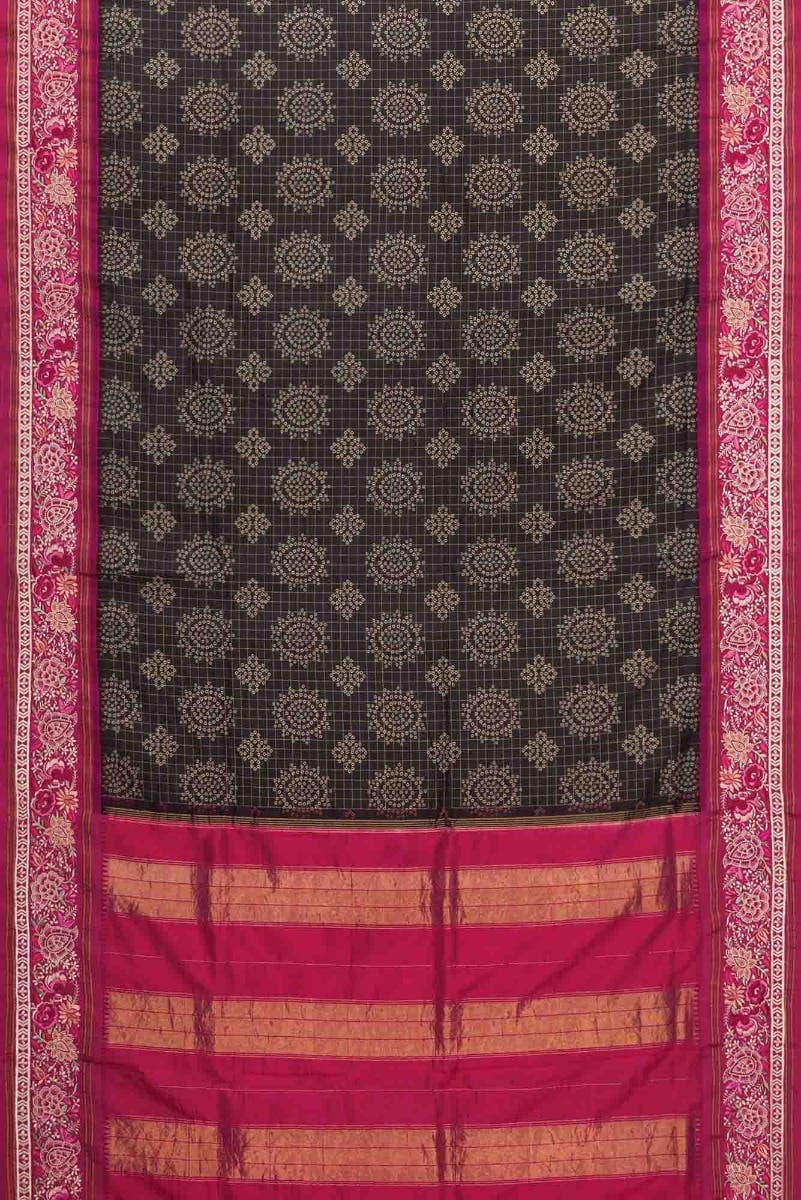 Black Dual Tone Kanchipuram Silk Saree