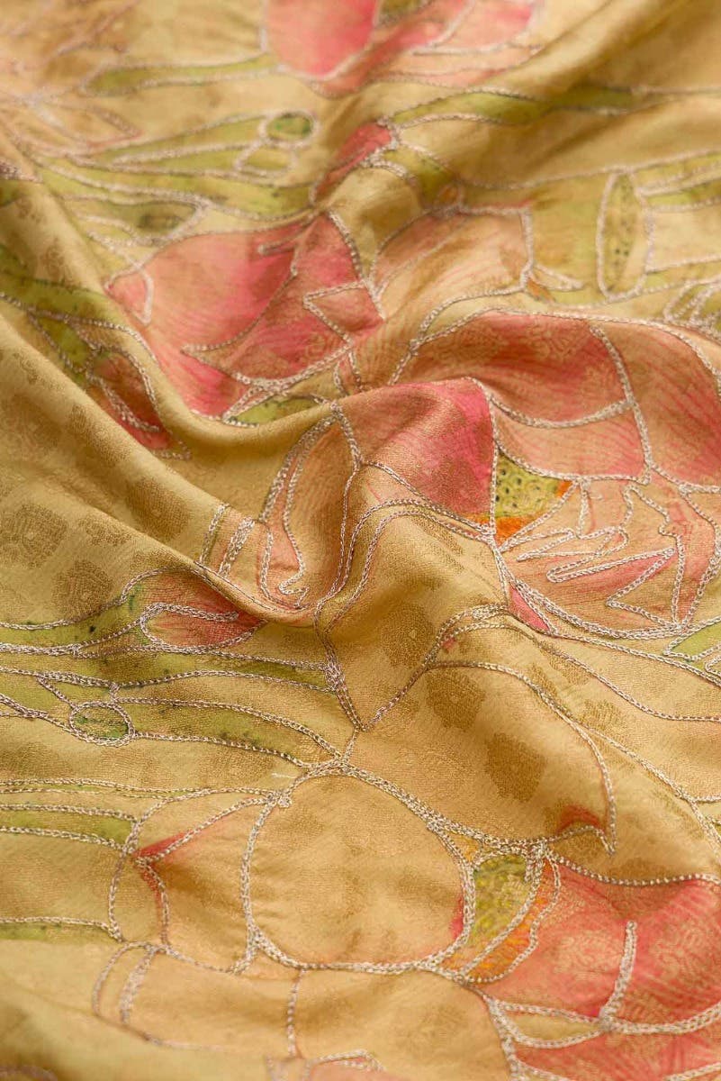 Gold Dual Tone Banarasi Silk Saree