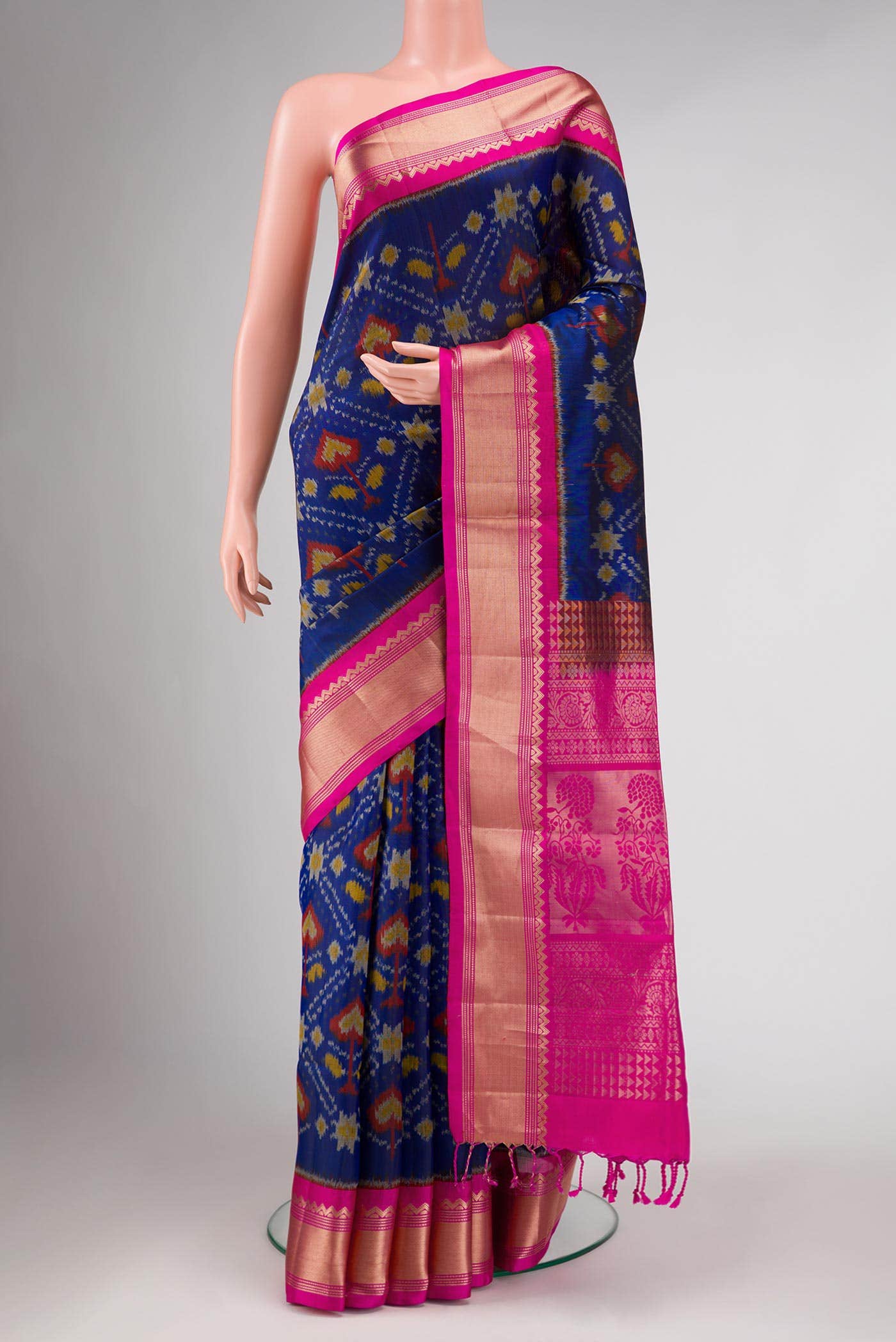 Navy Blue Dual Tone Soft Silk Saree