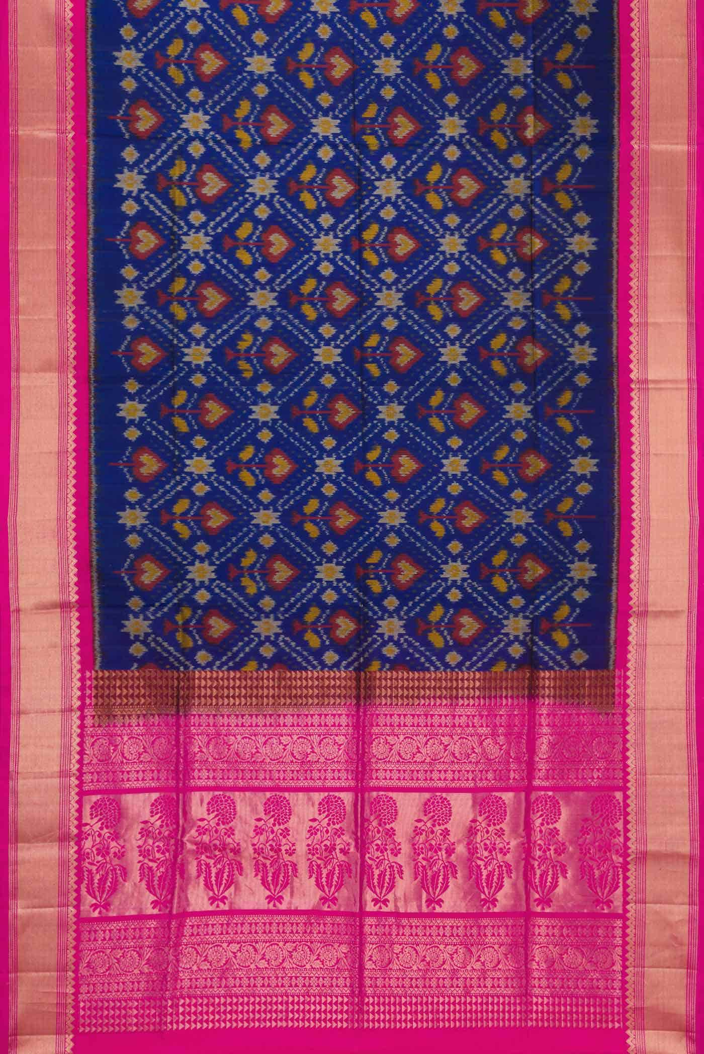 Navy Blue Dual Tone Soft Silk Saree