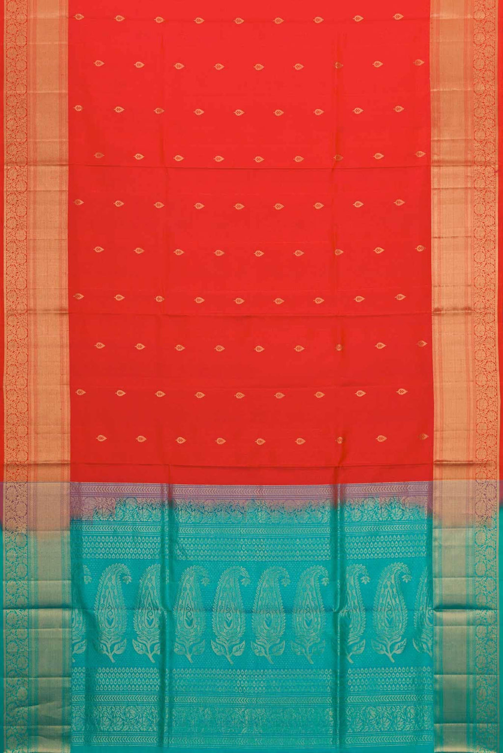 Orange Dual Tone Soft Silk Saree