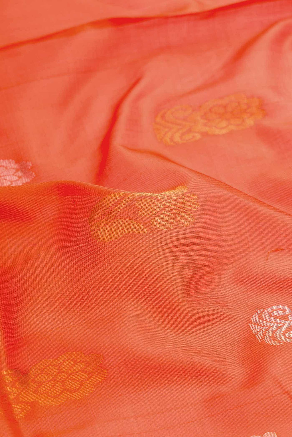 Orange Dual Tone Uppada Silk Saree