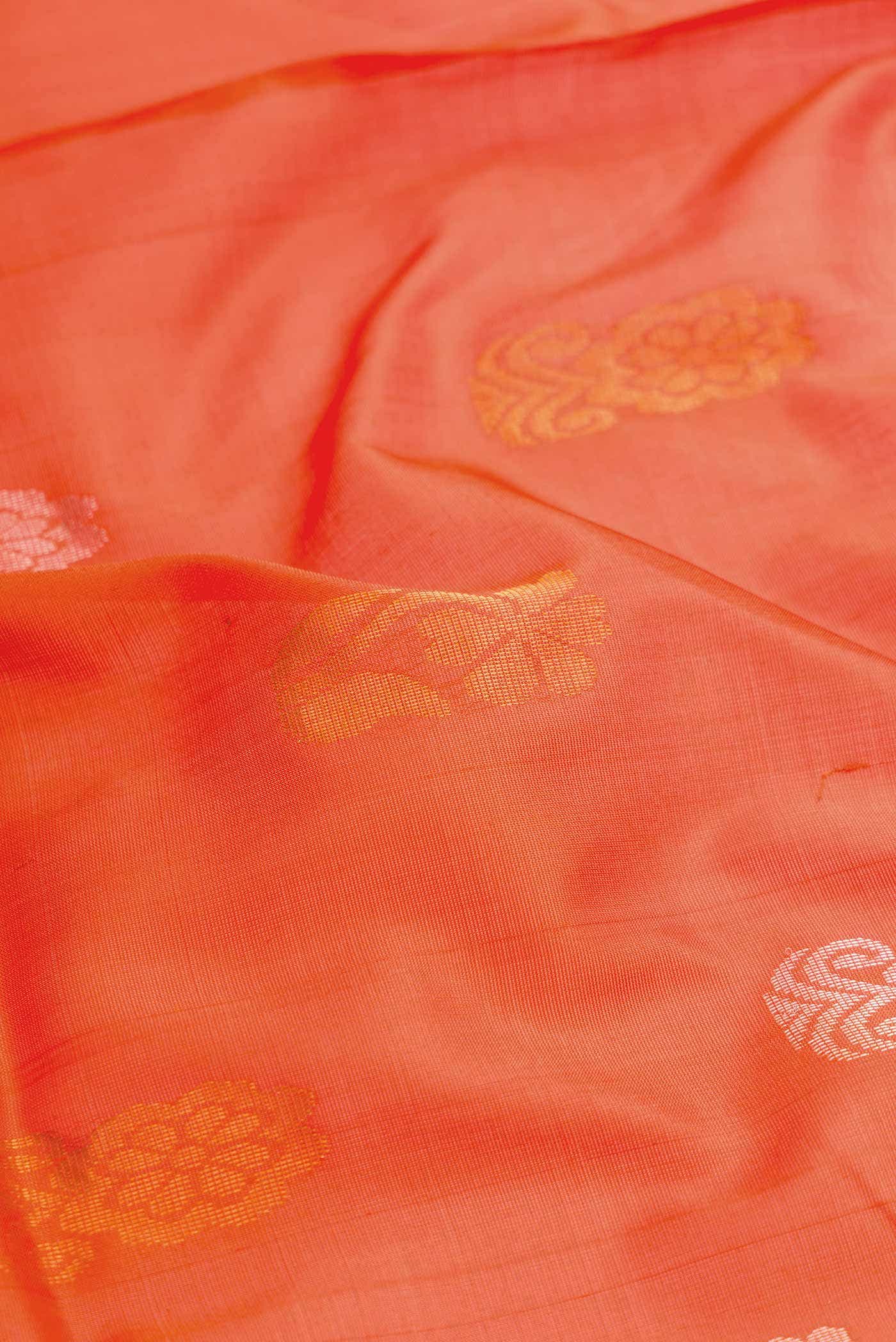 Orange Dual Tone Uppada Silk Saree