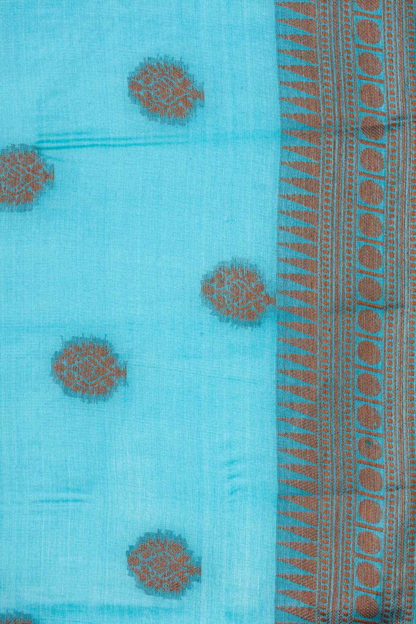 Sky Blue Dual Tone Tussar Silk Saree