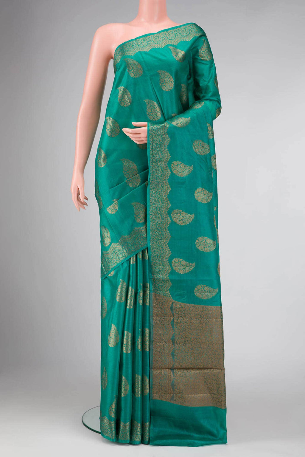Green Dual Tone Tussar Silk Saree