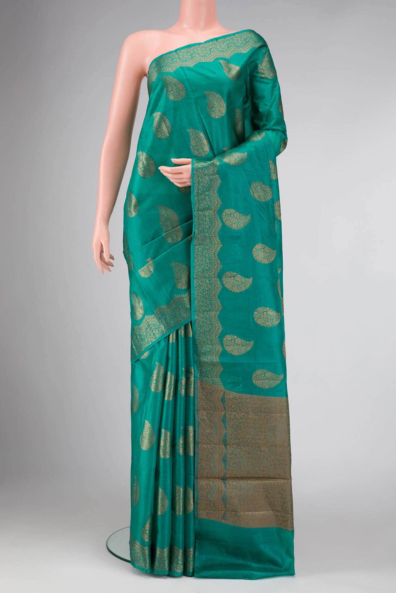 Green Dual Tone Tussar Silk Saree