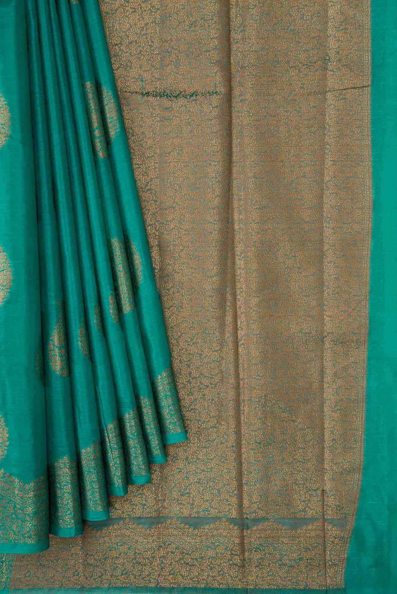Green Dual Tone Tussar Silk Saree