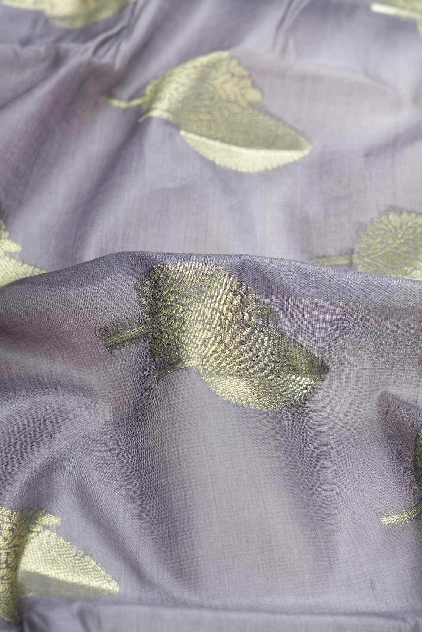 Grey Tussar Silk Saree