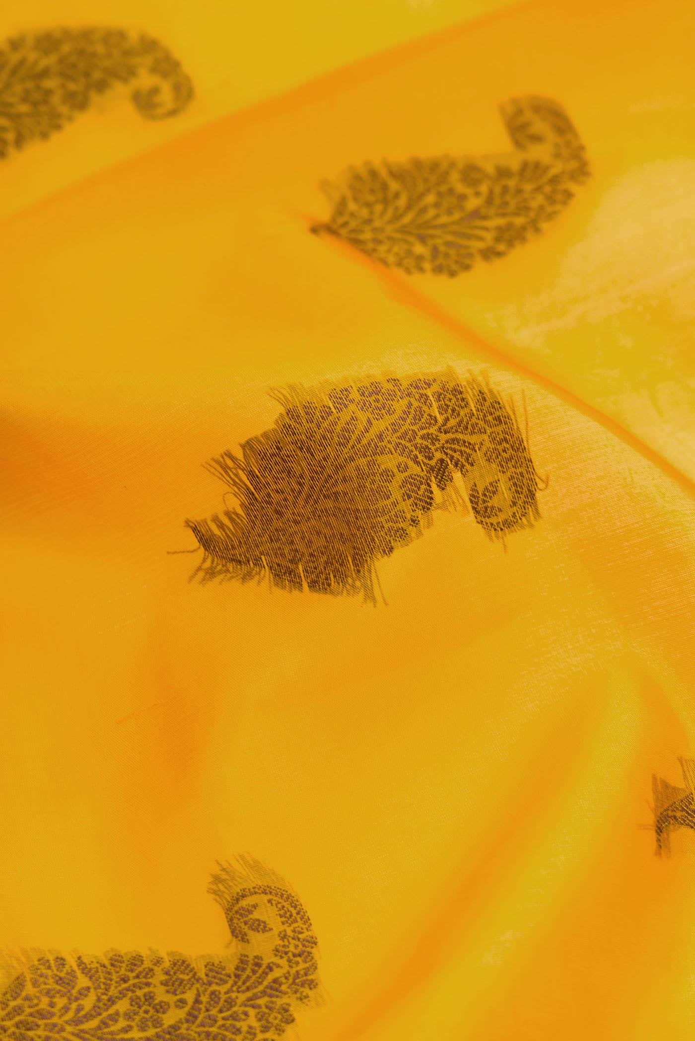 Yellow Tussar Silk Saree