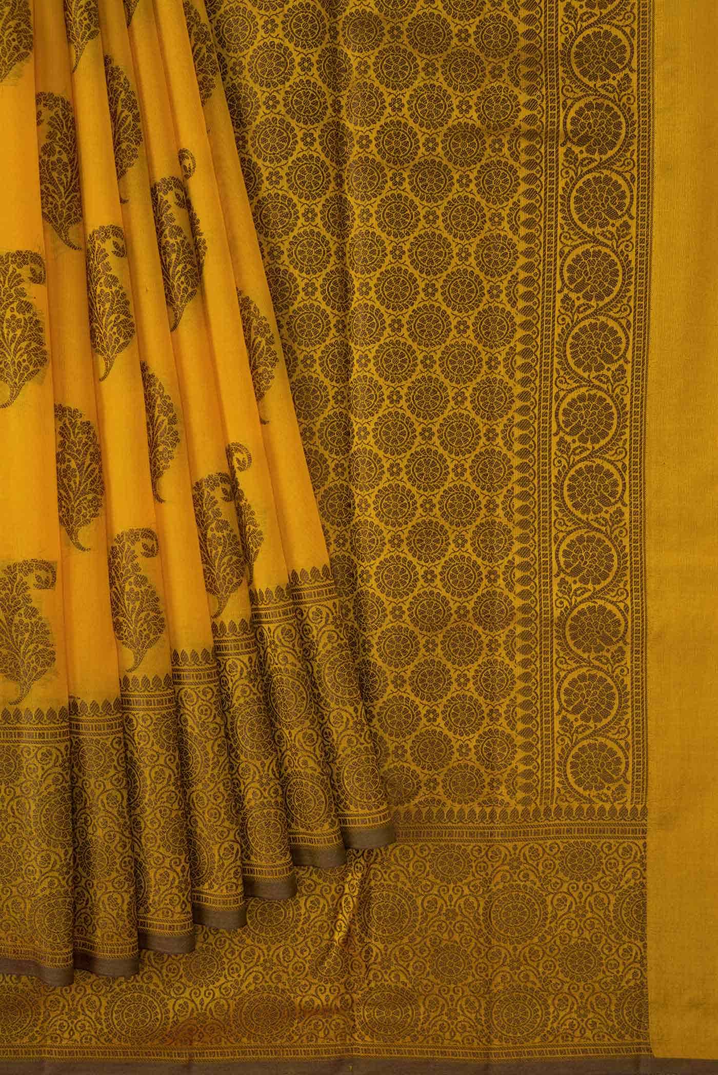 Yellow Tussar Silk Saree