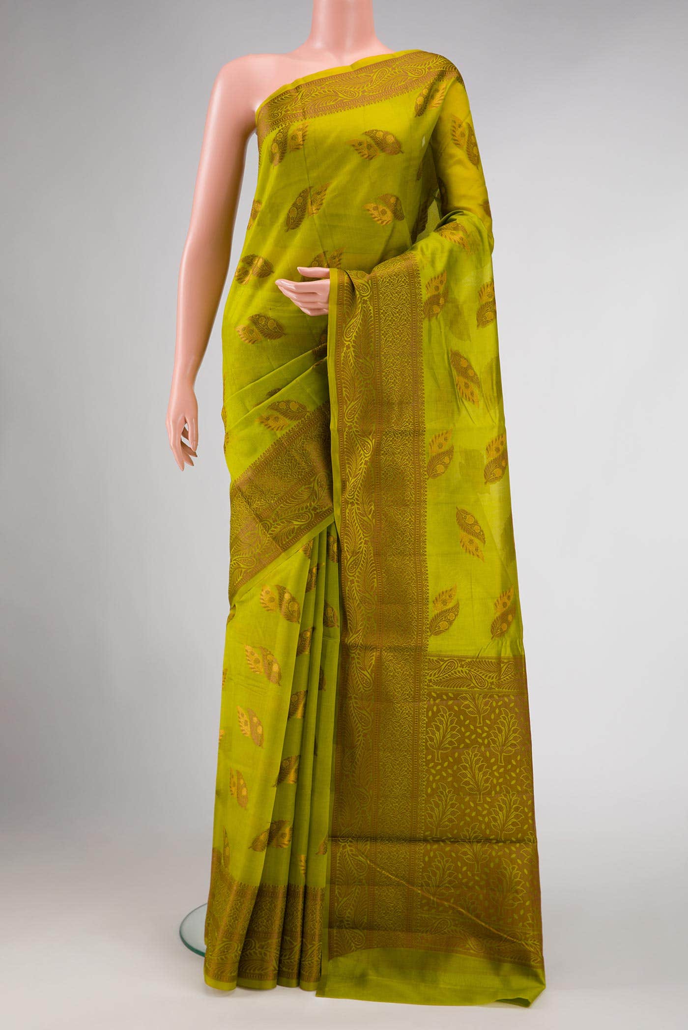 Green Dual Tone Tussar Silk Saree