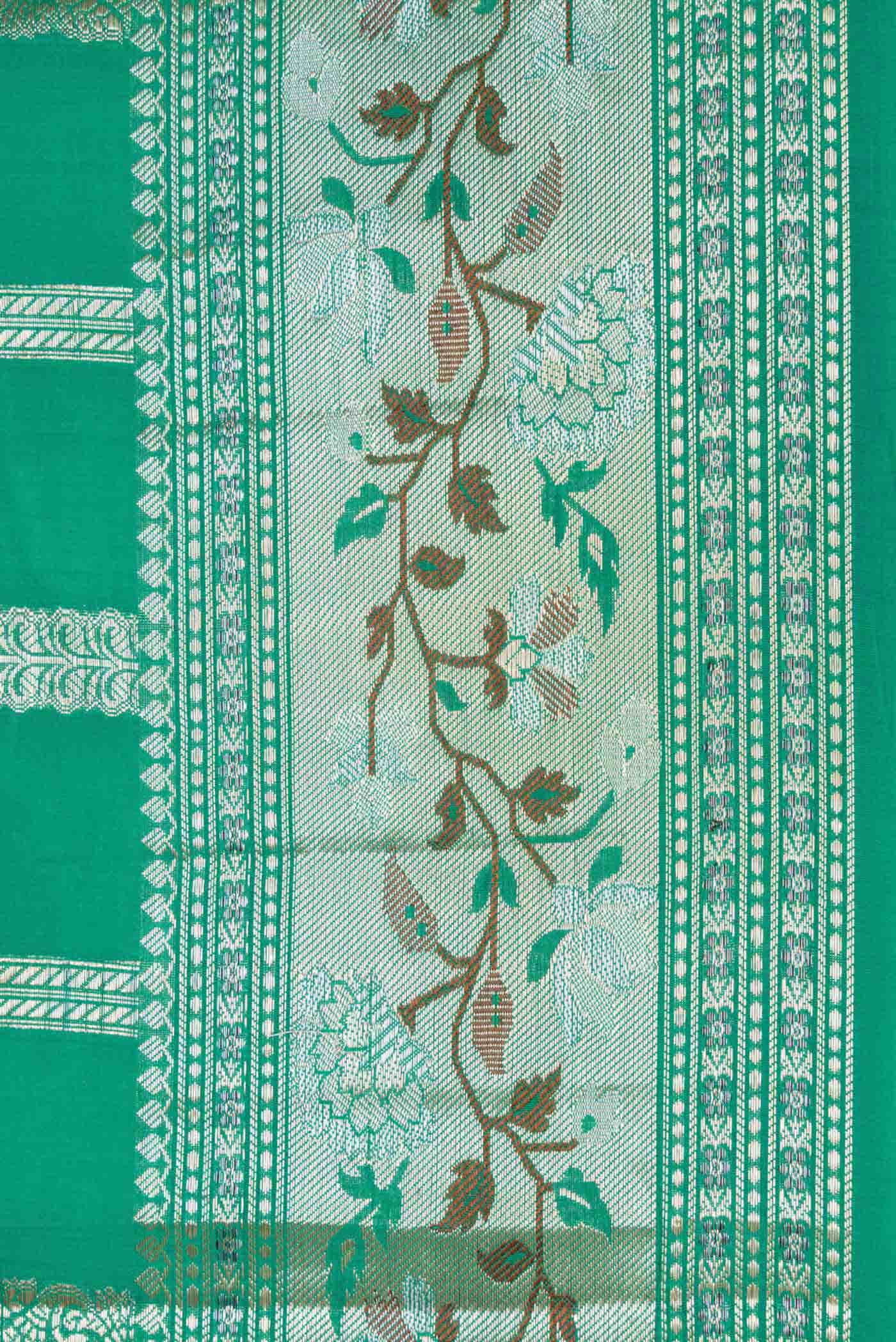 Sea Green Tussar Silk Saree