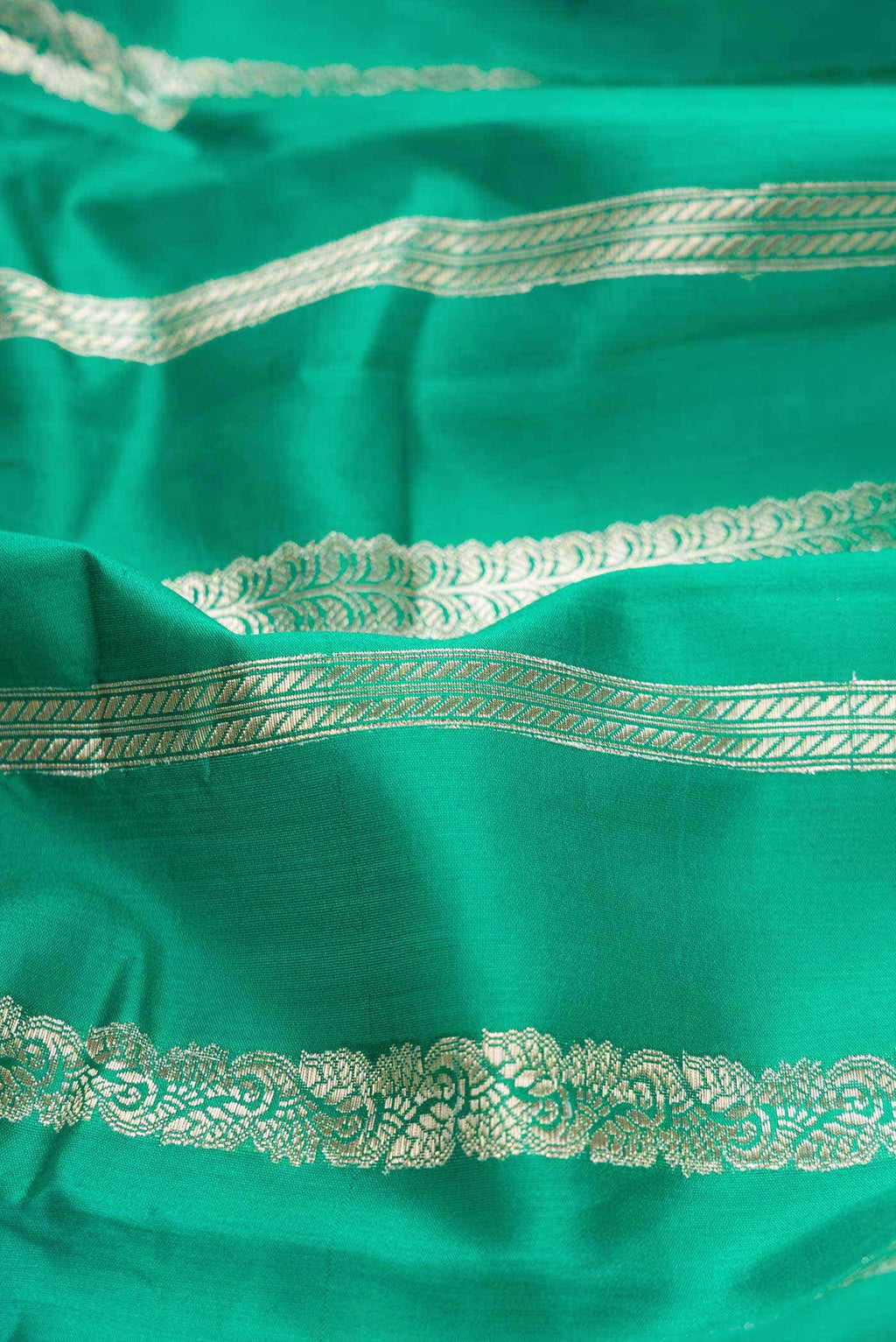 Sea Green Tussar Silk Saree