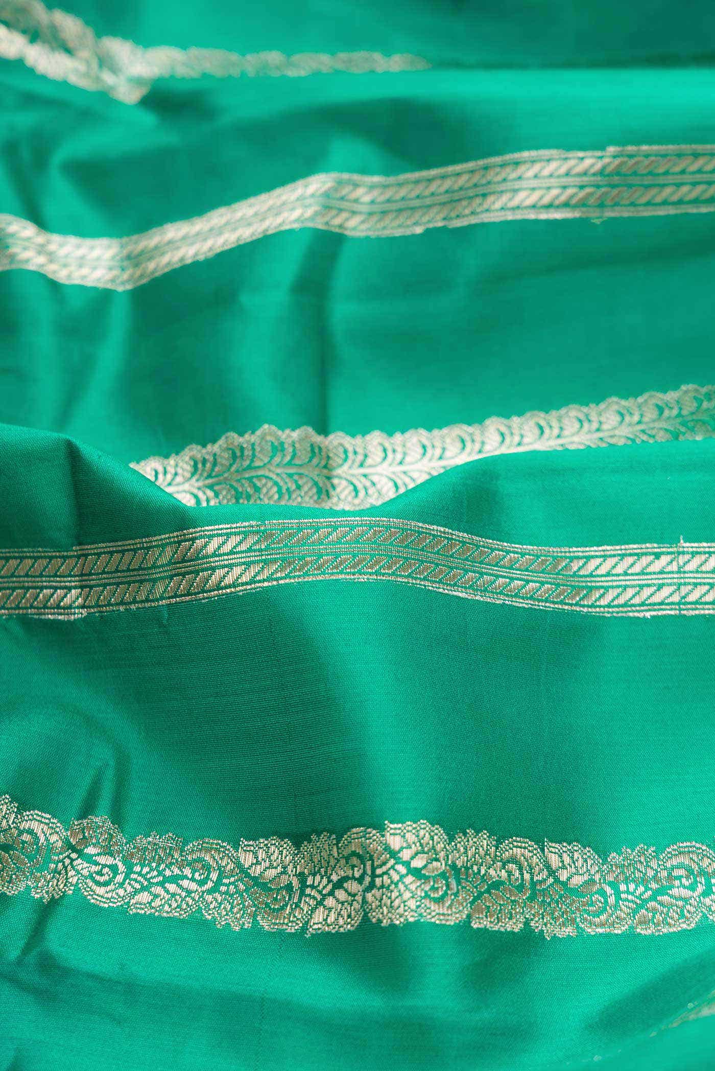 Sea Green Tussar Silk Saree