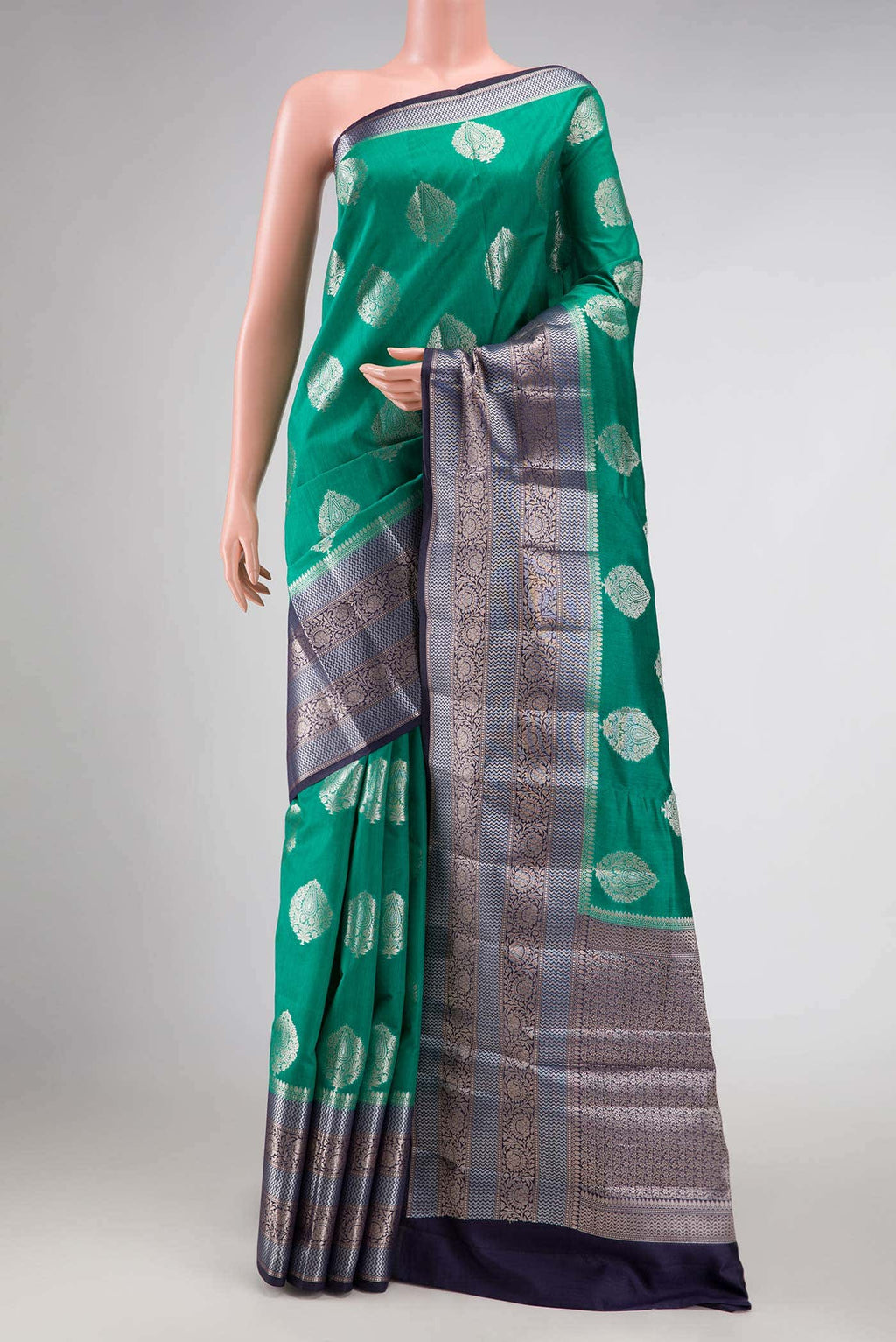 Green Tussar Silk Saree