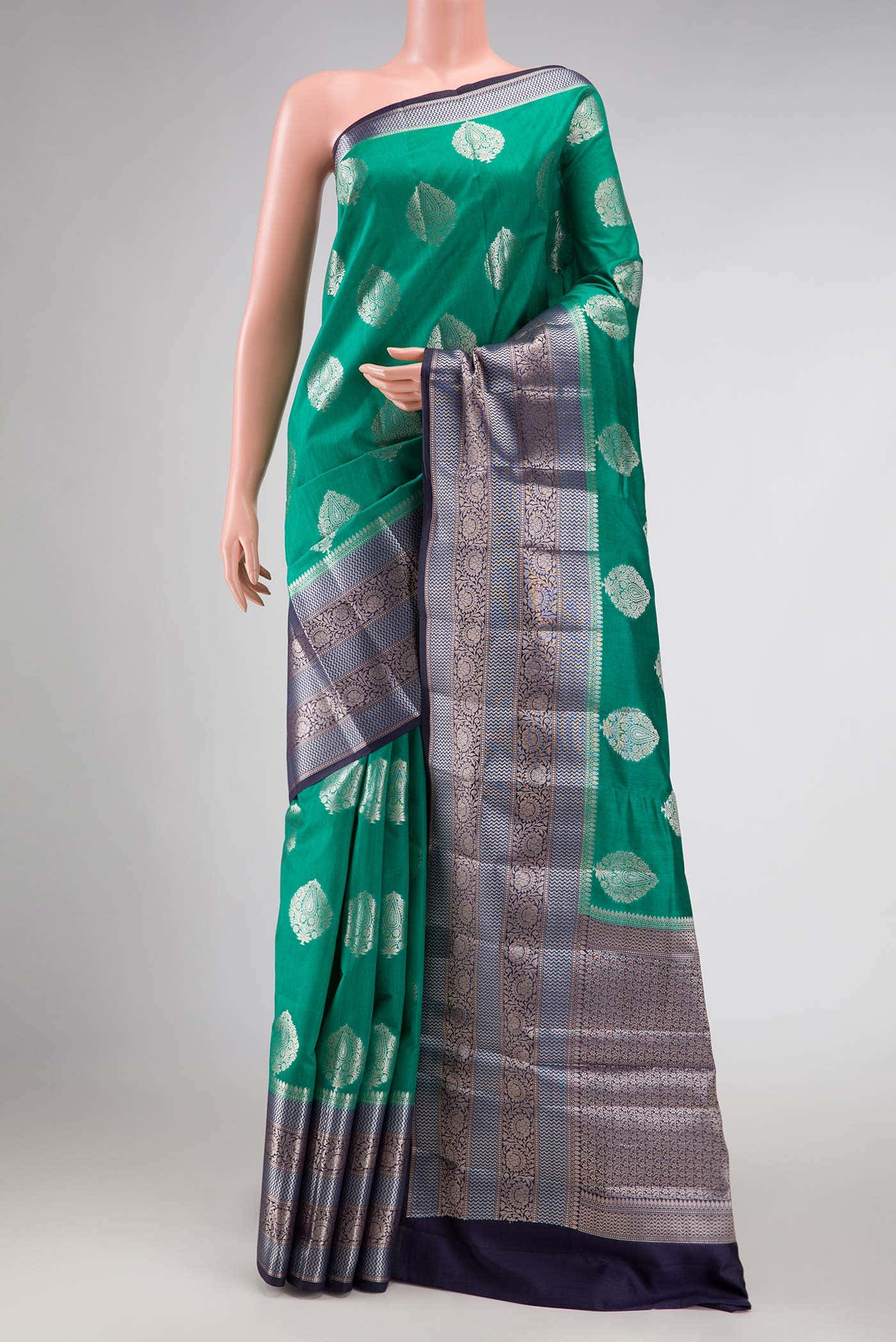 Green Tussar Silk Saree