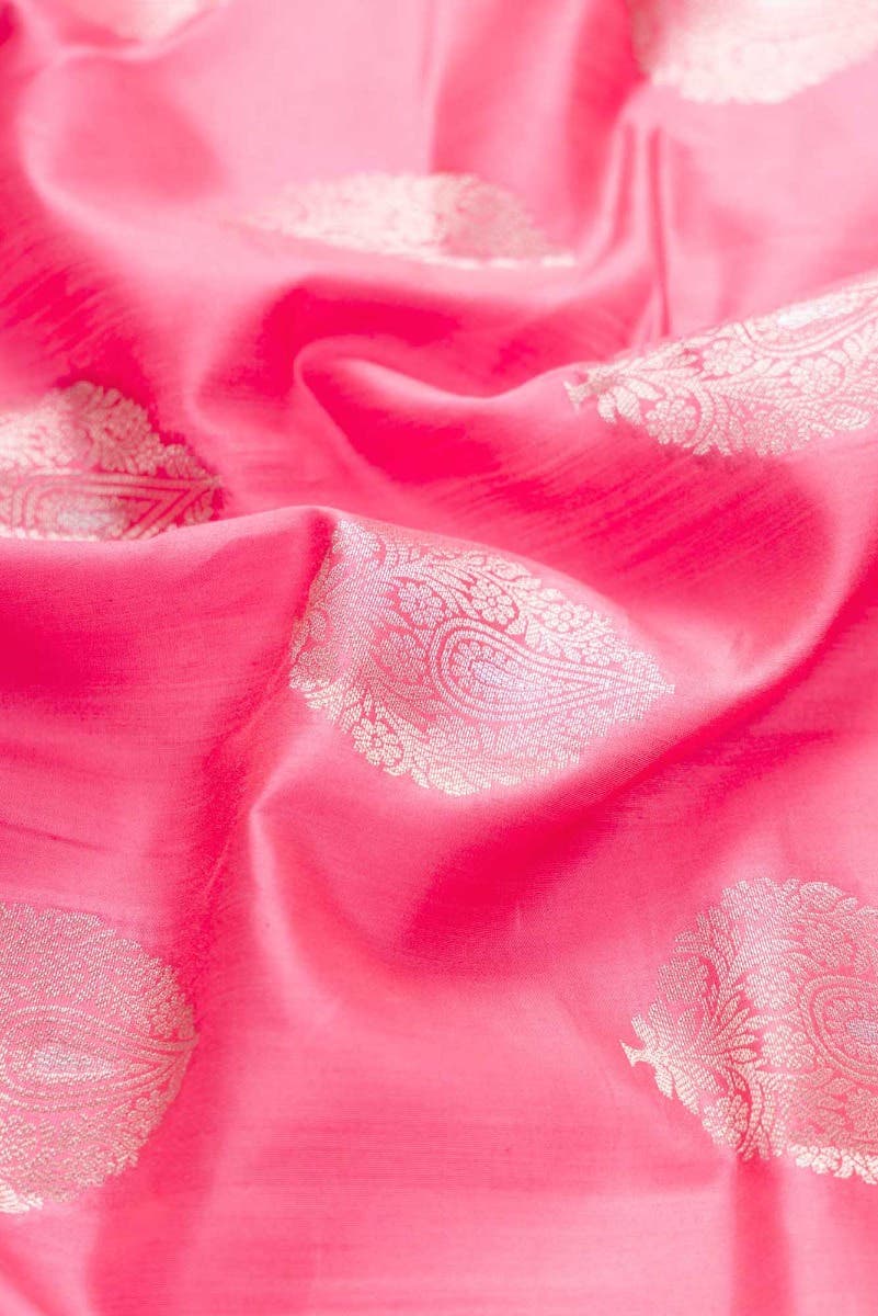 Pink Dual Tone Tussar Silk Saree