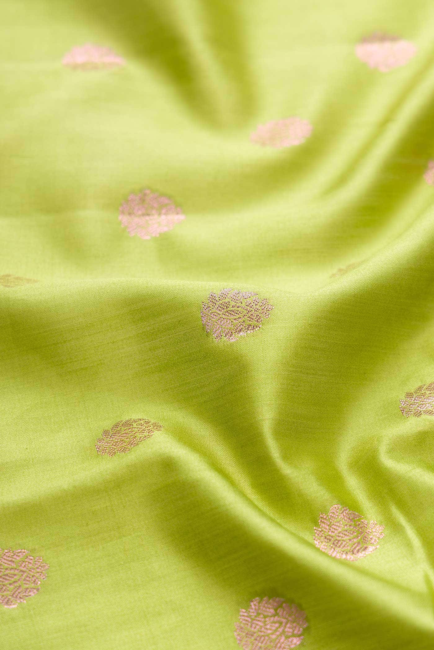Parrot Green Banarasi Raw Silk Saree