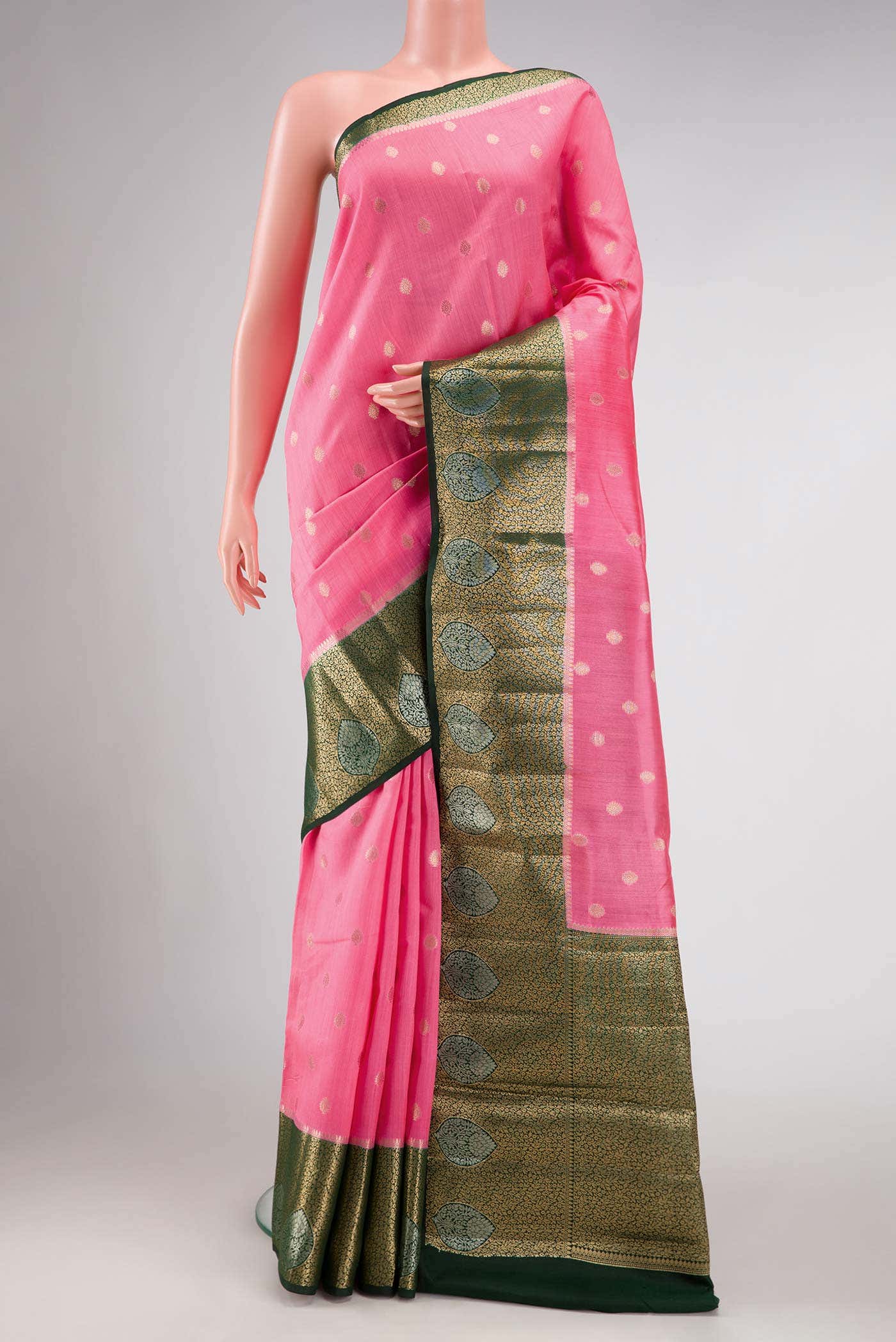 Pink Dual Tone Tussar Silk Saree
