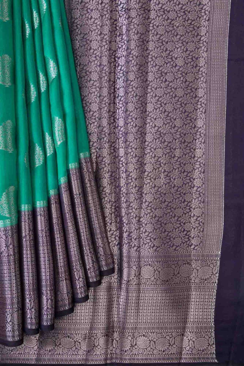 Green Dual Tone Tussar Silk Saree