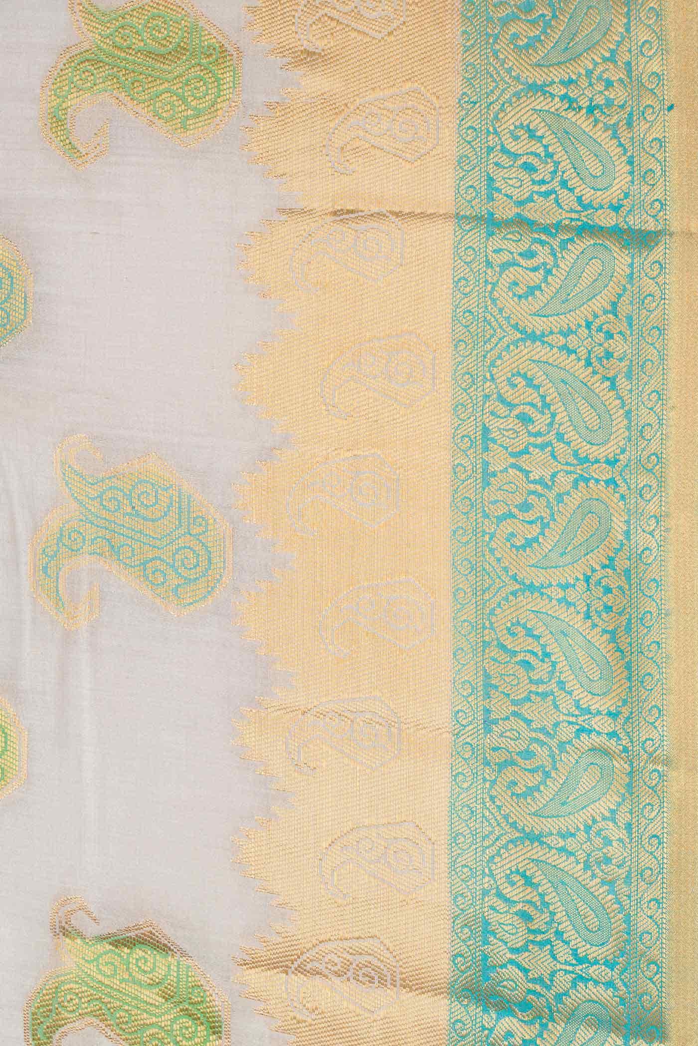 Grey Dual Tone Tussar Silk Saree